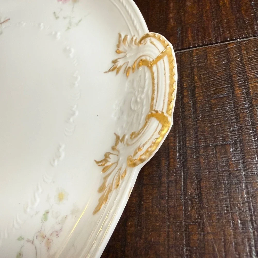 CH Field Haviland Limoges Cake Plate Handled 10